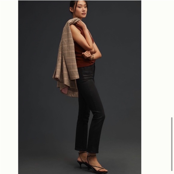 Paige Cindy Mid-Rise Coated Straight Black Jeans  size 30 NWT - Picture 7 of 15